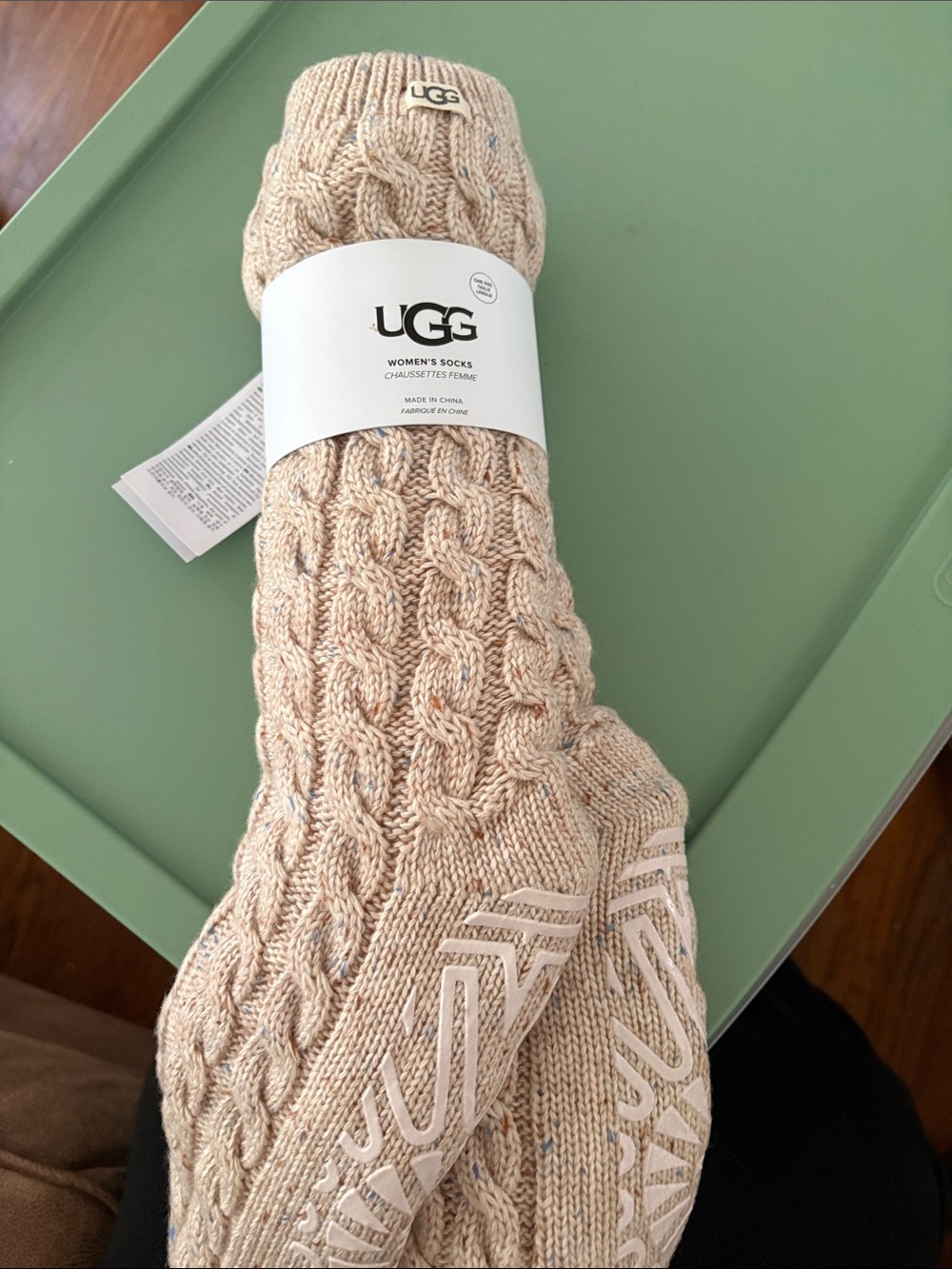 UGG Women's Knit Cable Socks in Cream